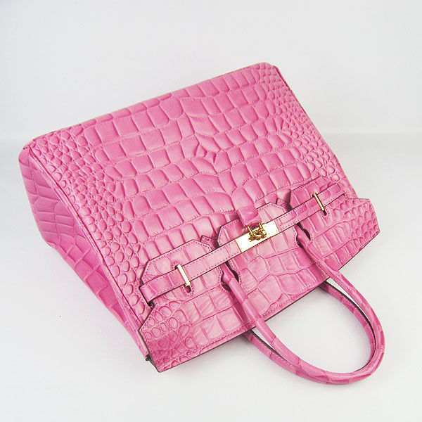 High Quality Fake Hermes Birkin 35CM Max Crocodile Veins Leather Bag Peach 6089 - Click Image to Close